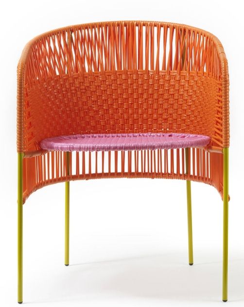 Caribe Dining Chair Outdoor ames Orange / Bubblegum Pink / Curry Yellow
