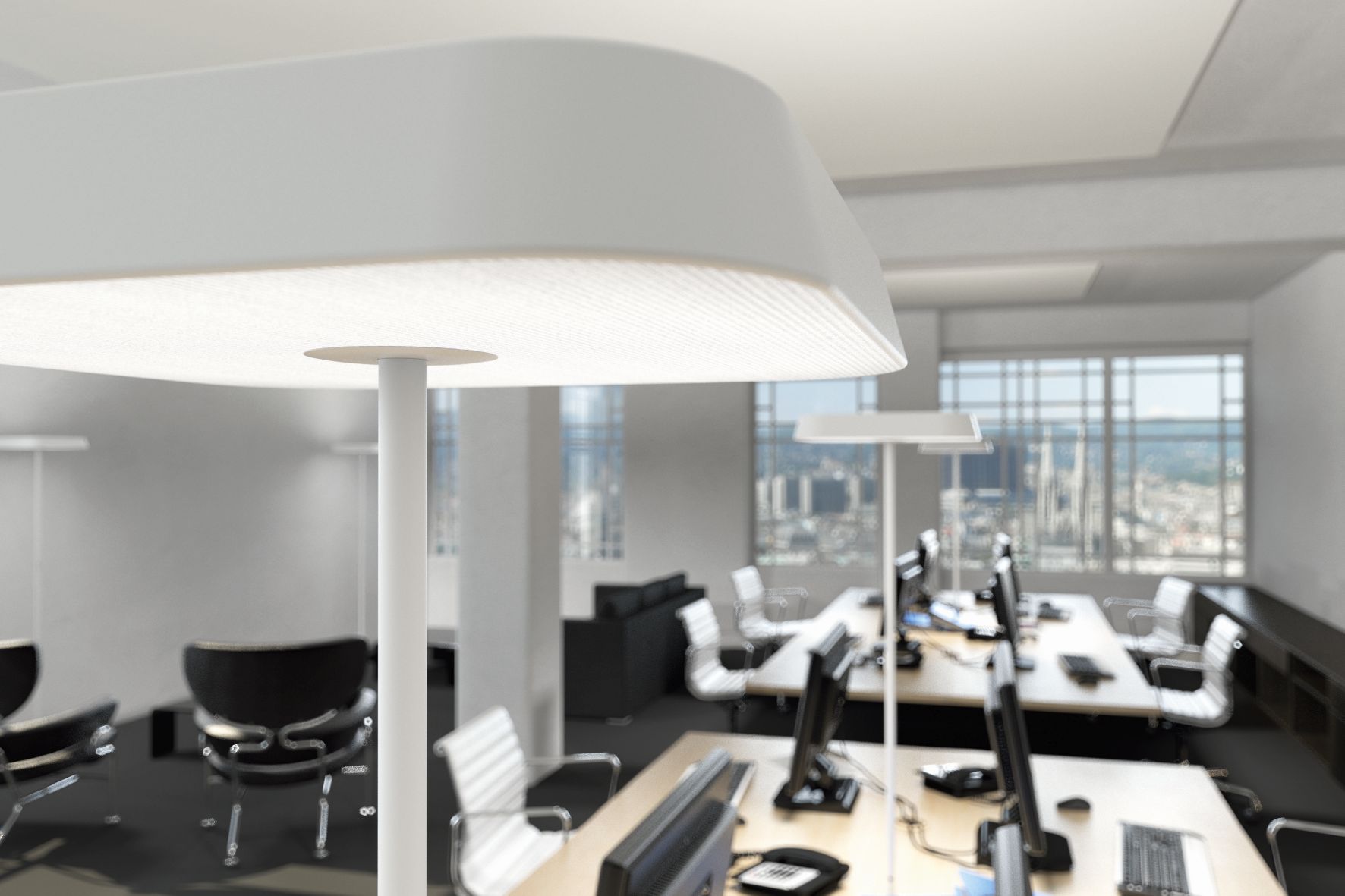 Koi-Q Surface-mounted table lamp for USM Haller black 3000K Belux