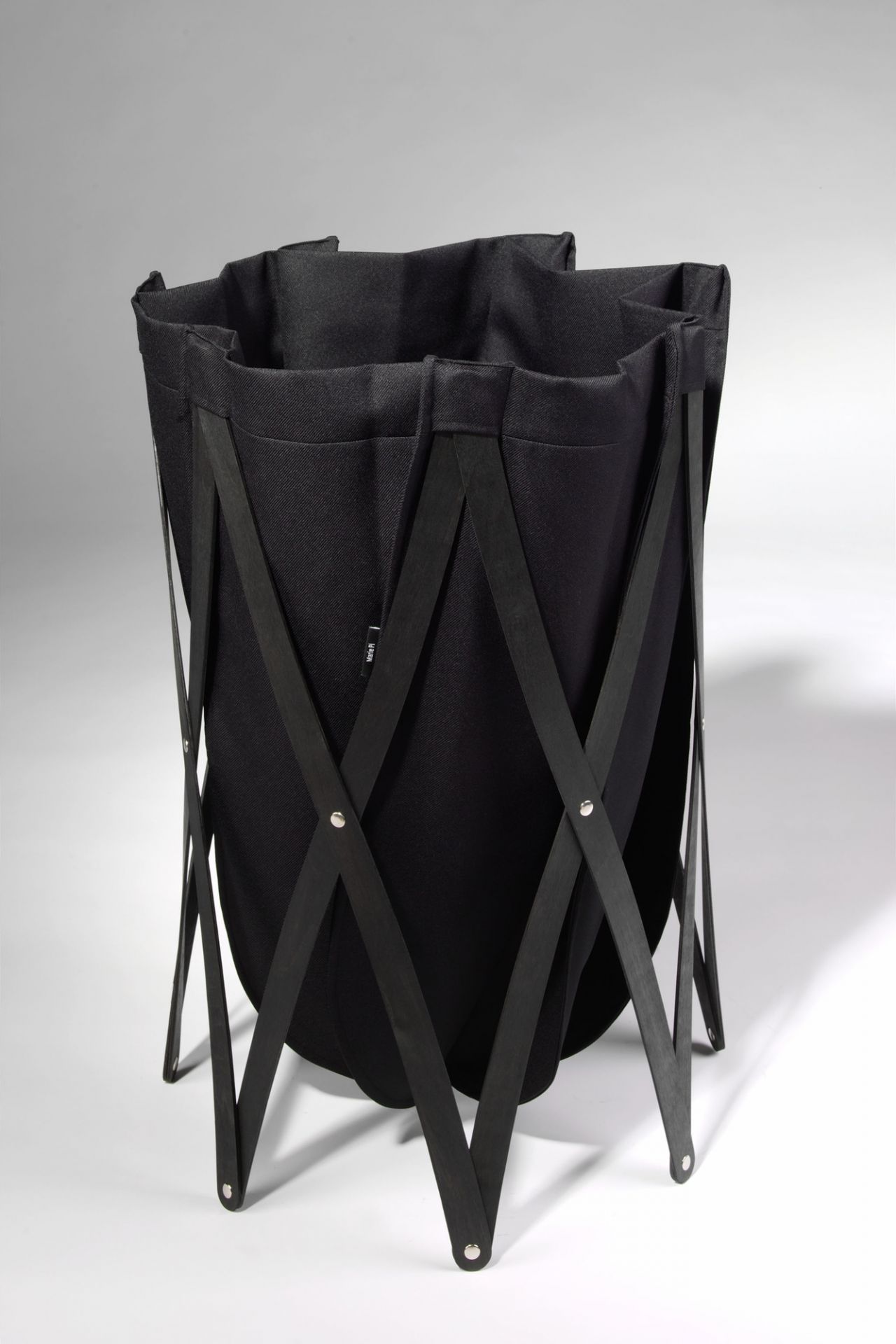 Marie Pi laundry basket BEIGE / PLYWOOD BLACK Klein & More SINGLE PIECE