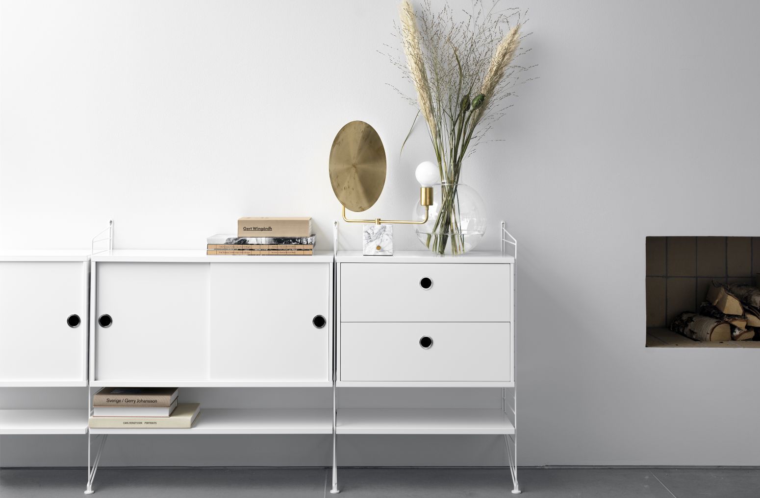 Single Piece Wardrobe Unit with Sliding Doors String Furniture