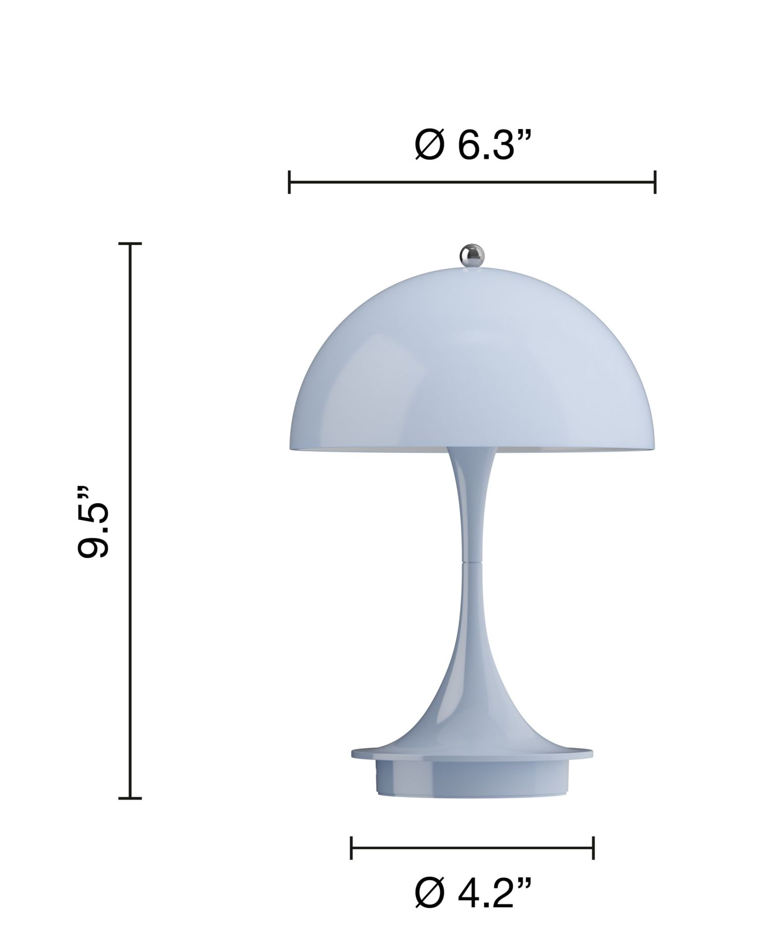 Panthella 160 Portable V3 rechargeable LED table lamp Indoor/Outdoor Louis Poulsen Opal blue