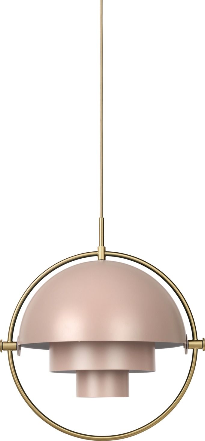 Multi-Lite pendant lamp Rose Dust / Brass Gubi