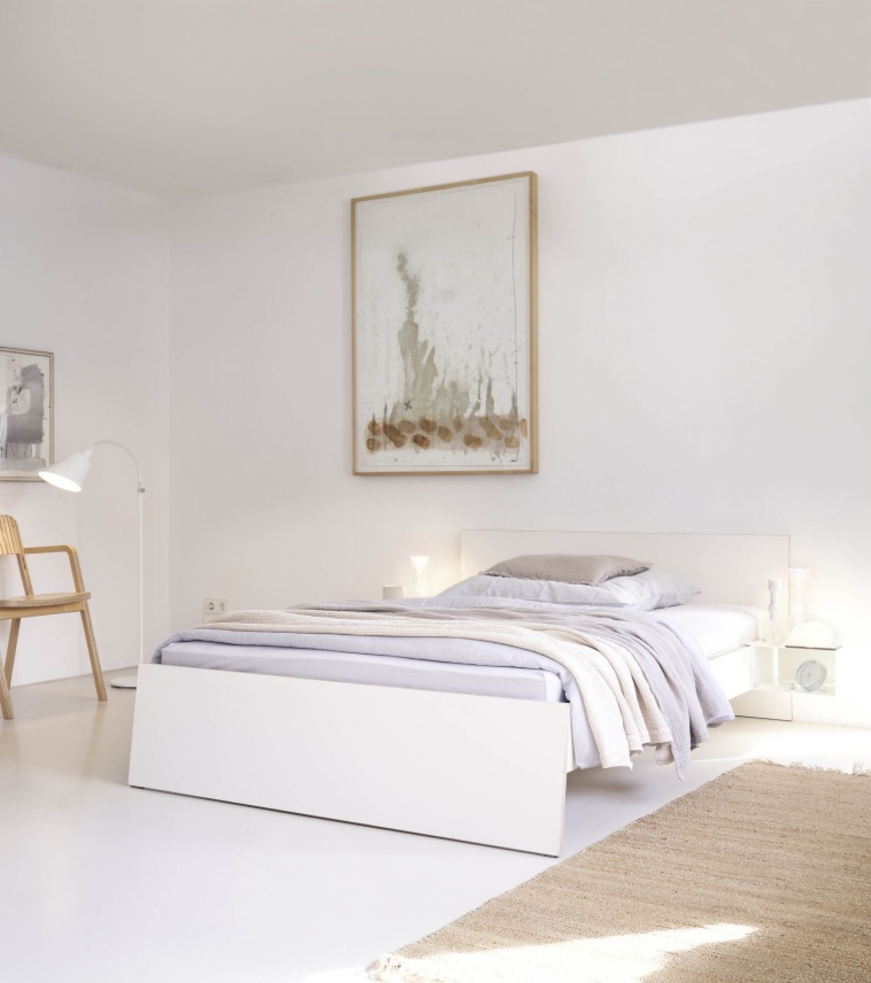Stockholm bed birch multiplex with high headboard Richard Lampert 