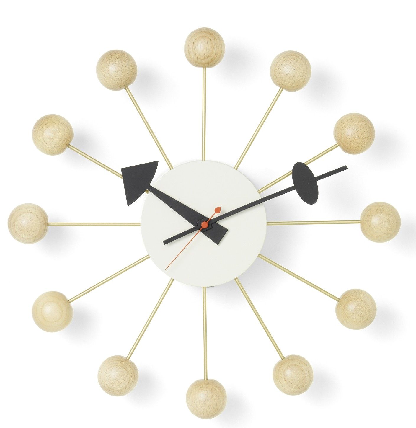 Ball Clock Wall Clock natural Vitra