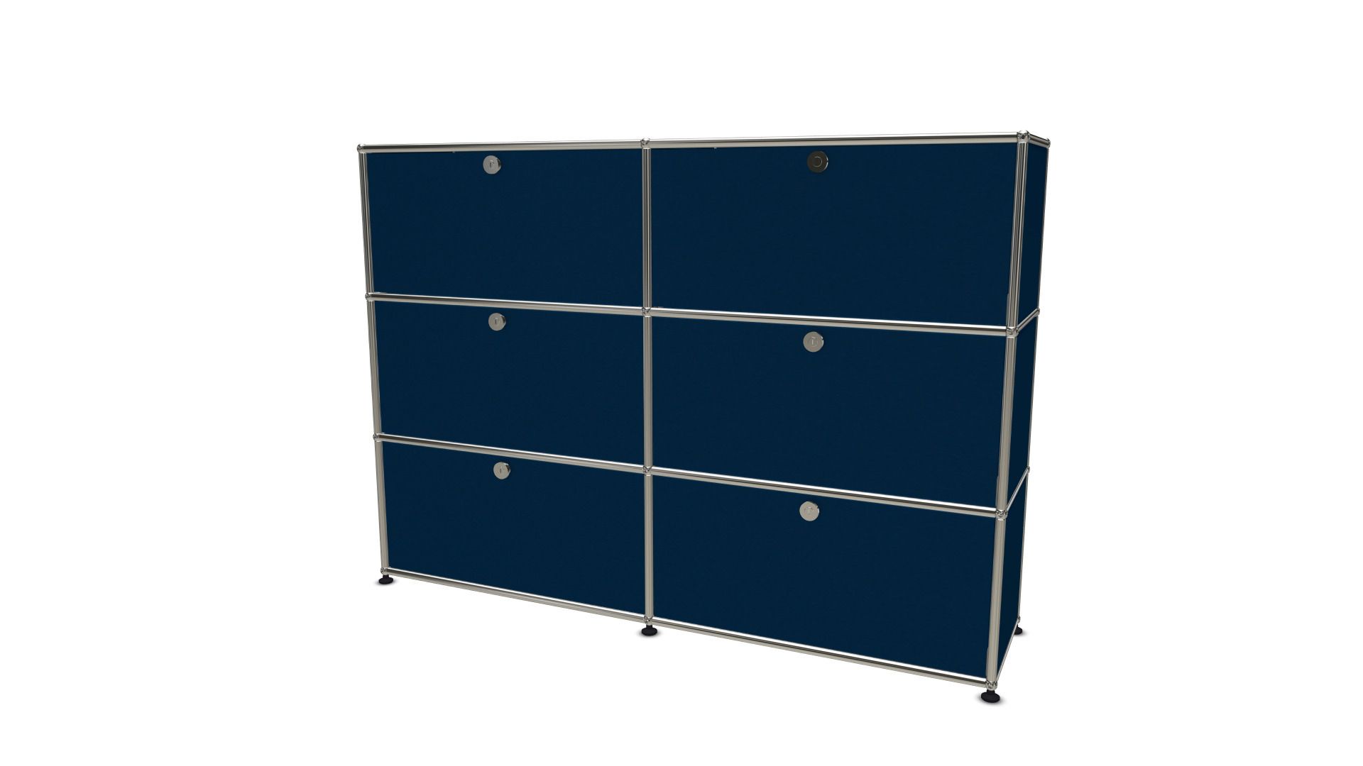 USM Haller Highboard 6 Klappen stahlblau