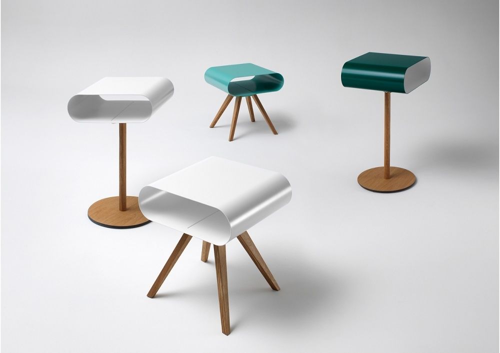 LO 12 Side table with shelf / Bedside table Müller Möbelfabrikation