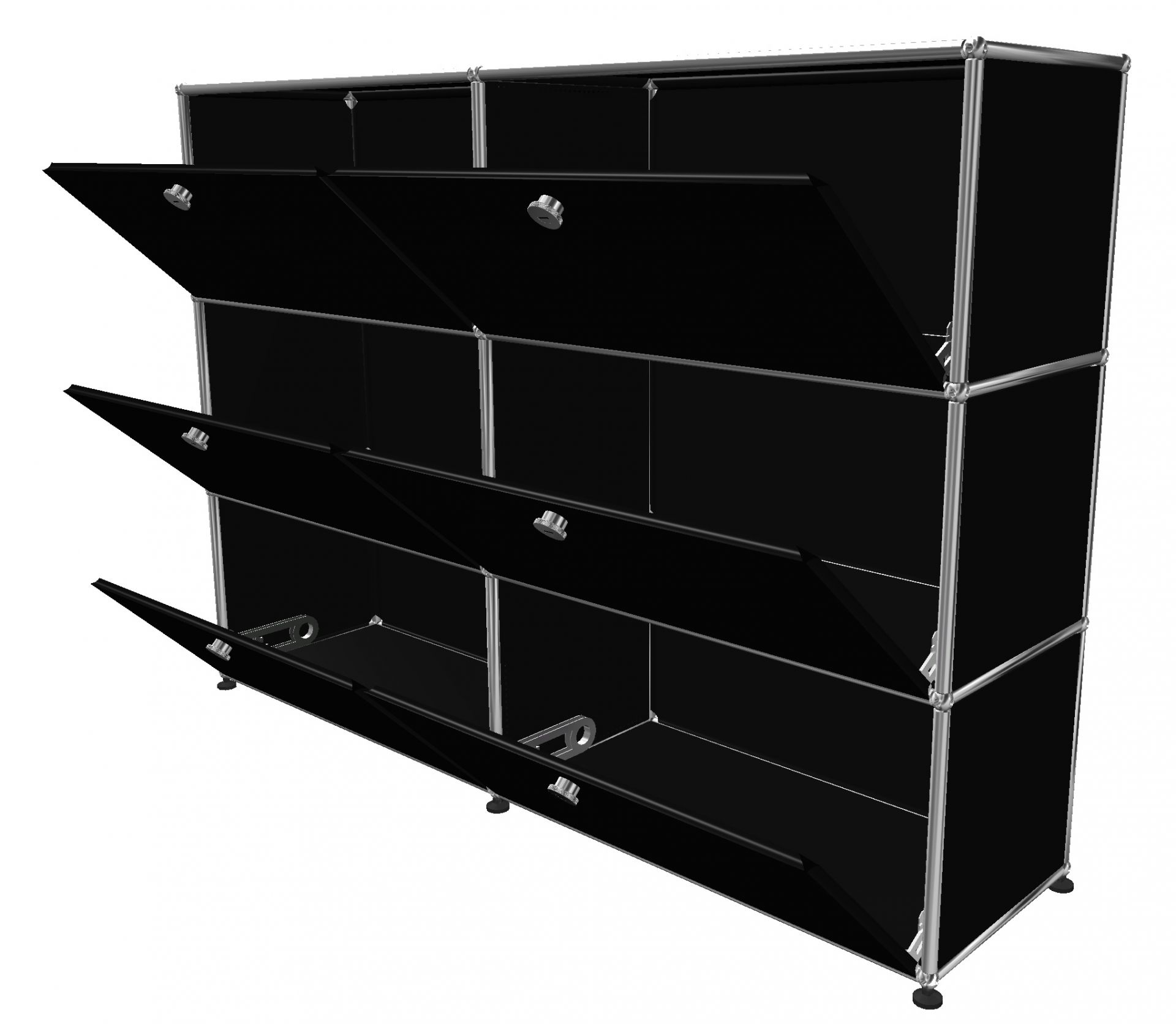USM Haller Highboard 6 Flaps Graphite black - FAST DELIVERY     