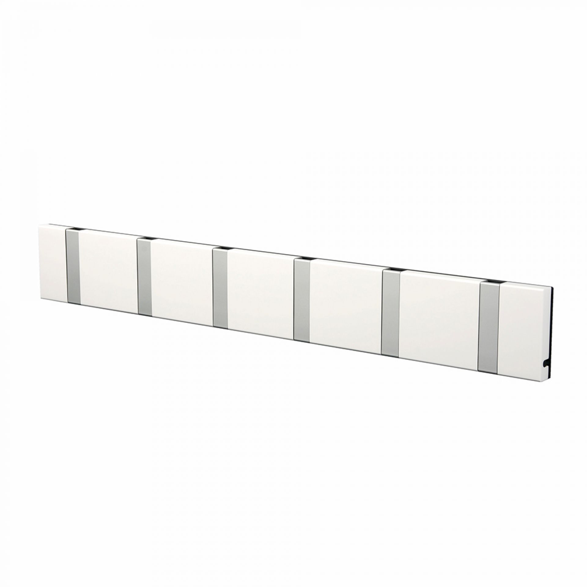 Knax wall coat rack horizontal 6 hooks WHITE Loca SINGLE PIECE 