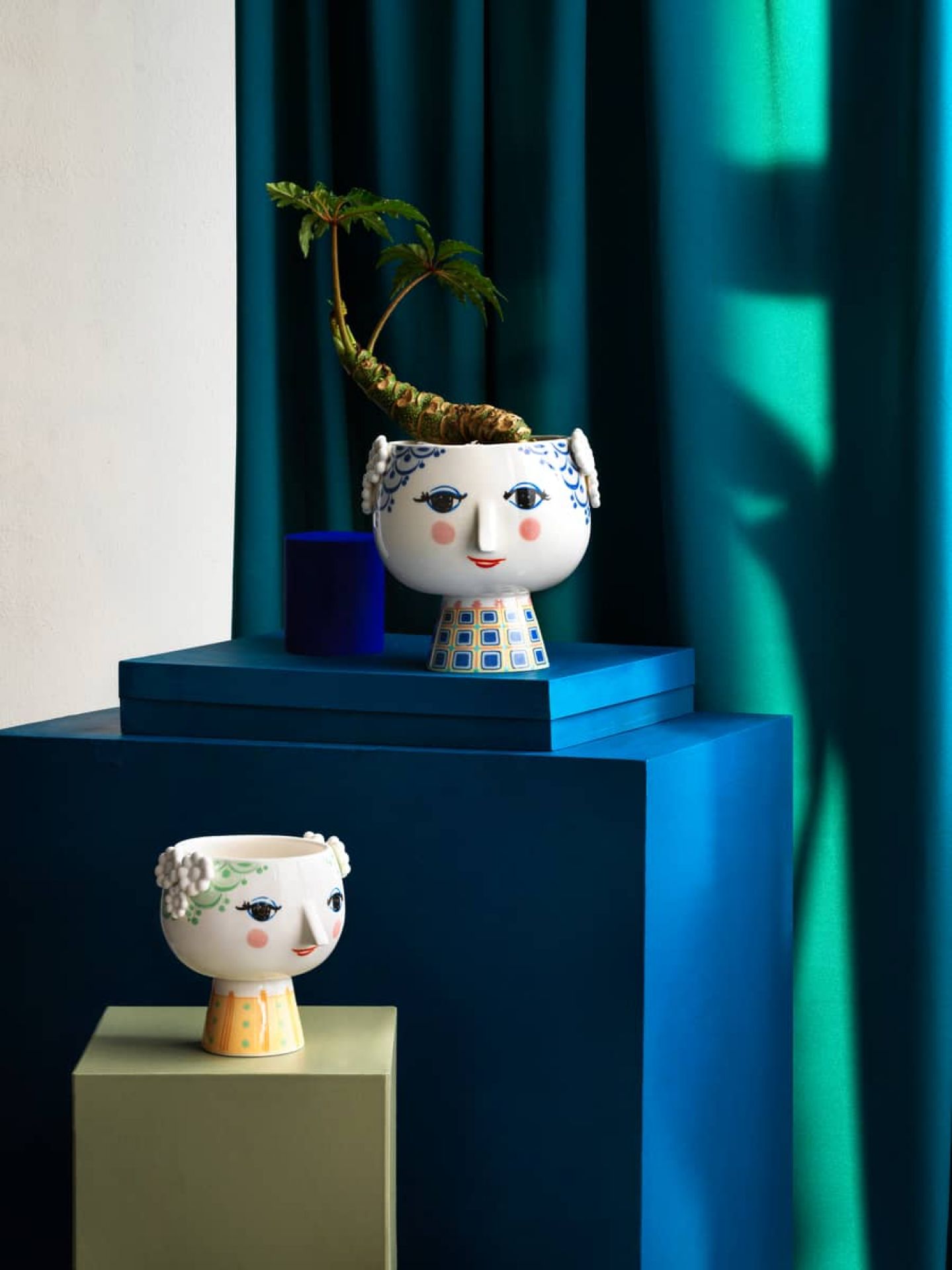 Eva Flowerpot 21 cm Blue Bjorn Wiinblad