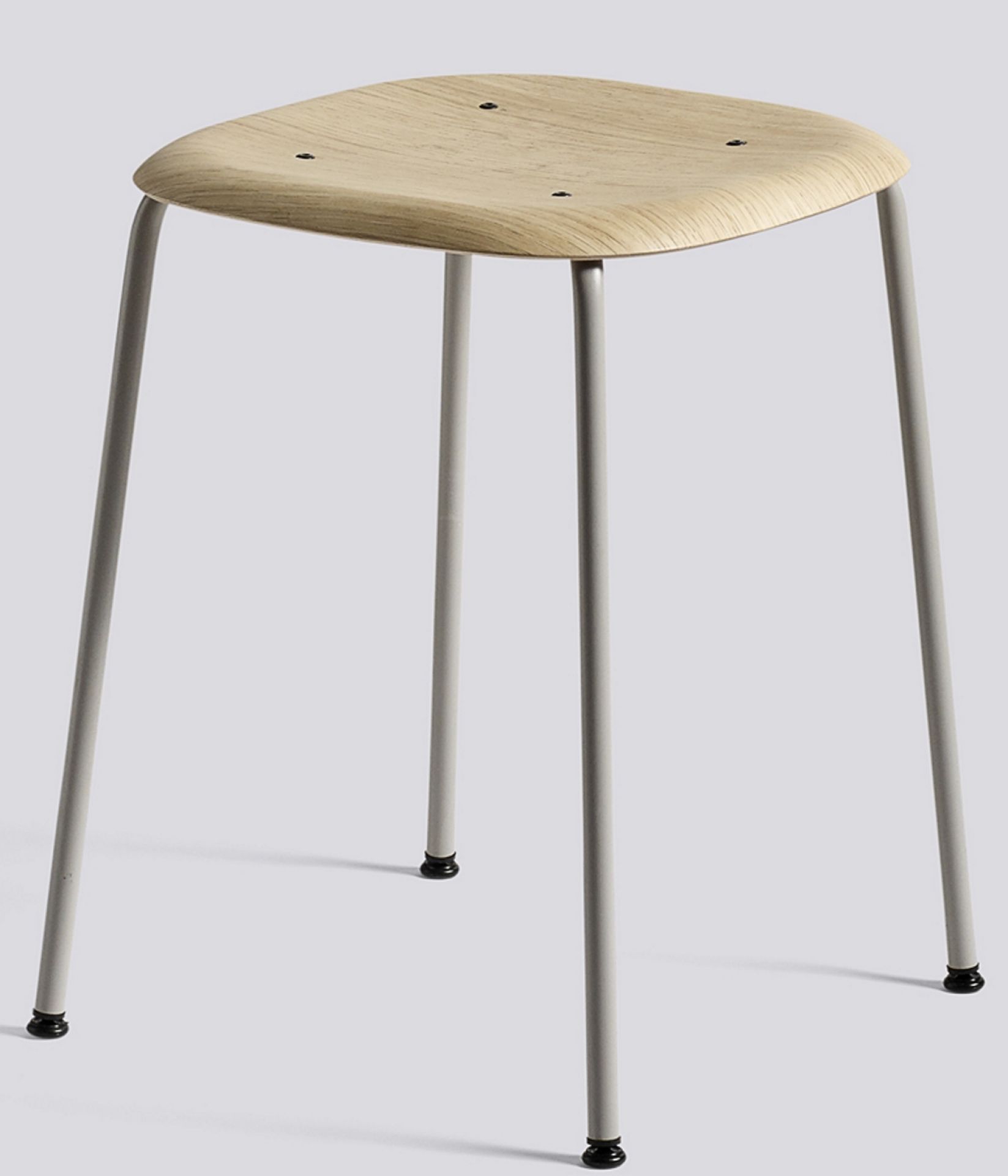 Soft Edge 70 Stool Hocker Hay-soft grau / Eiche matt lackiert Soft Edge 70 Stool Hocker Hay-soft grau / Eiche matt lackiert