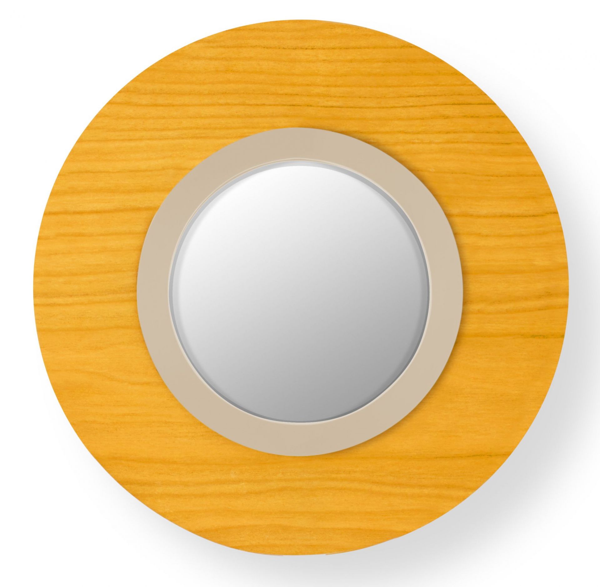 Lens LED Wall Lamp Round Metal Ring in Ivory White Yellow LZF Lamps