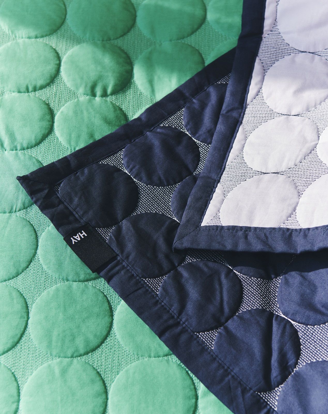 Mega Dot Organic Quilted bed cover Bedspread Hay
