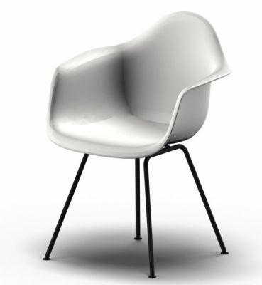 Eames Plastic Arm Chair DAX Chair Vitra Black - White