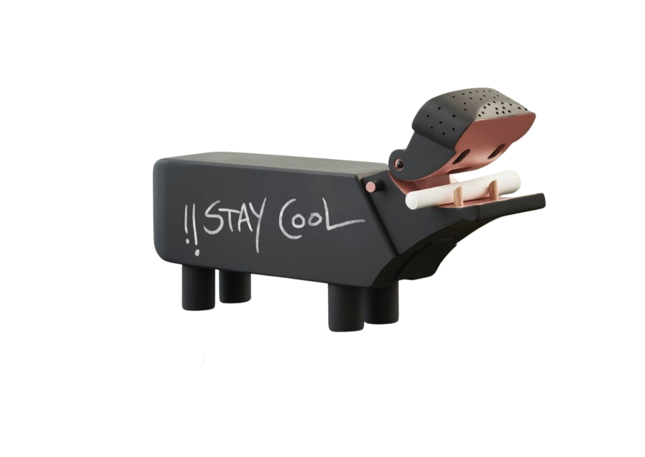 Hippo wooden figurine black Kay Bojesen