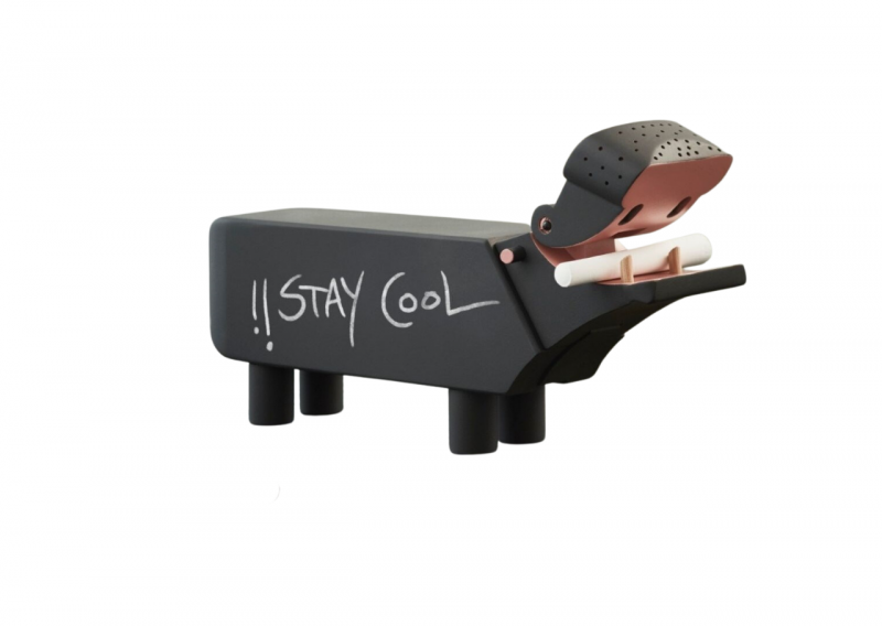 Hippo wooden figurine black Kay Bojesen