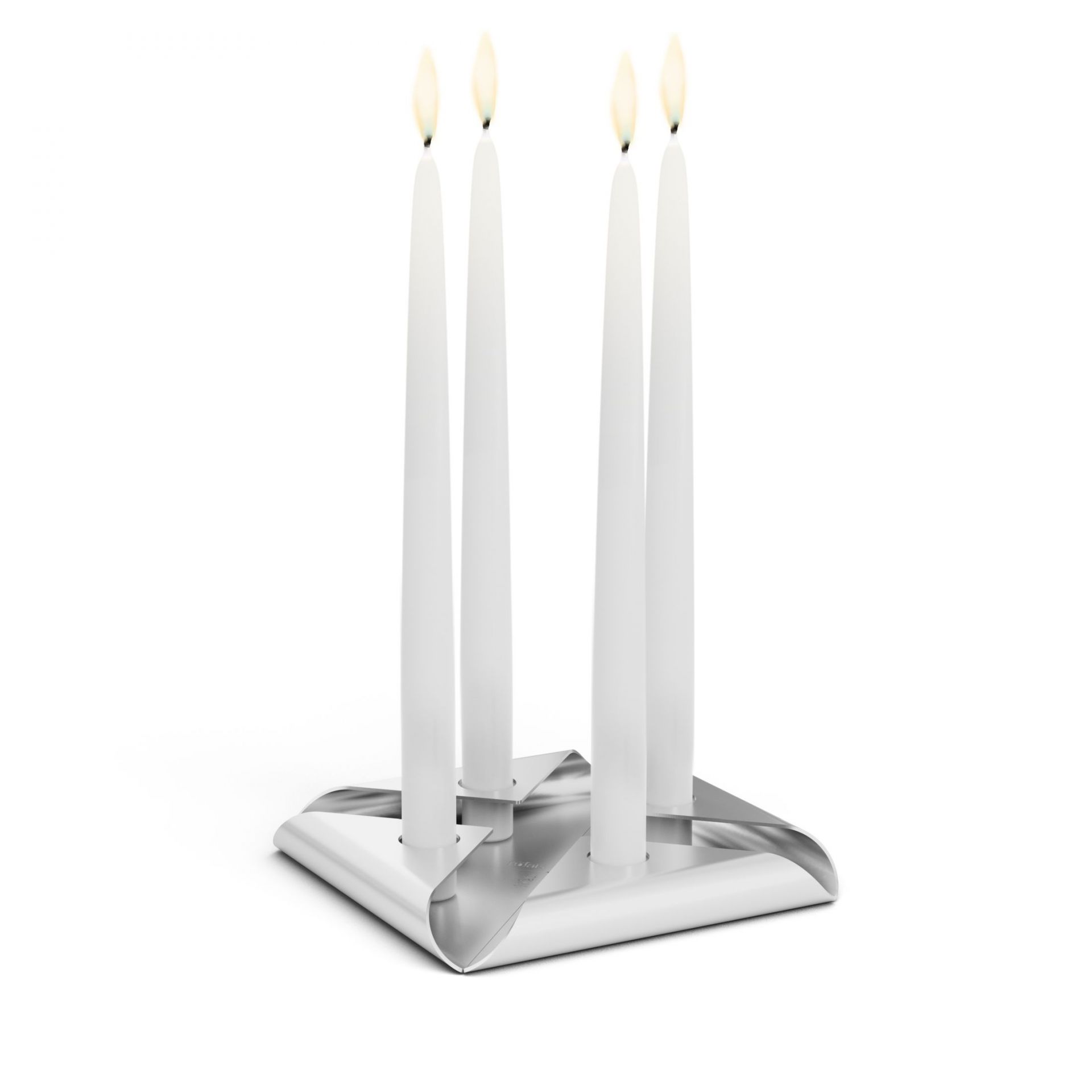 Square Candle candlestick set of 4 silver Höfats SINGLE PIECES