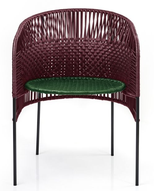 Caribe Chic Dining Chair Chair Outdoor ames Black red / Moss green / Black