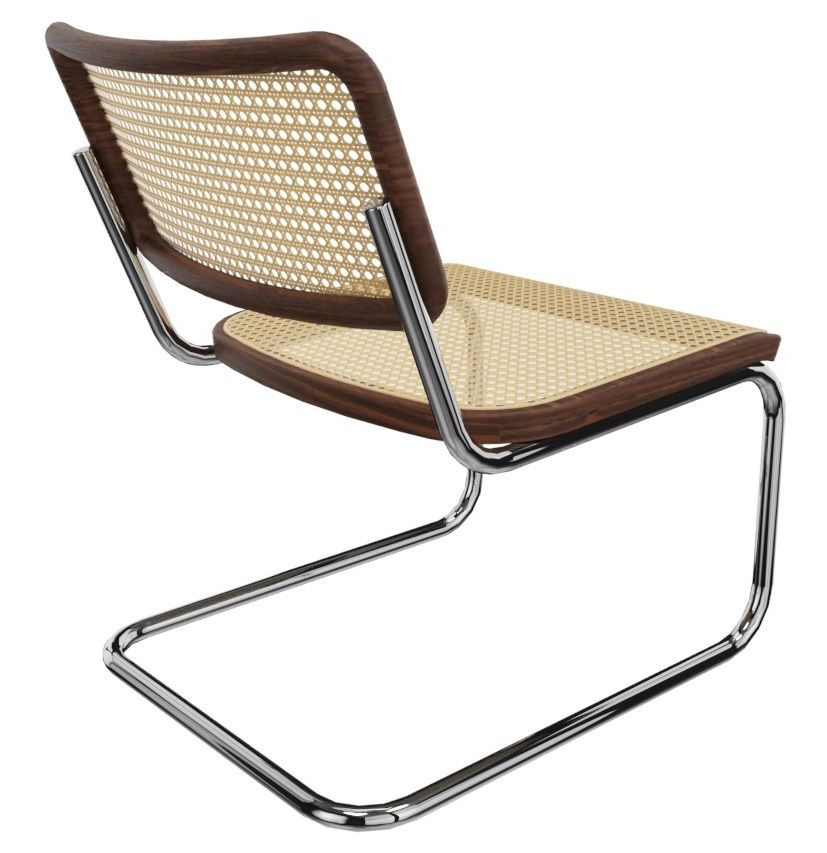 S 32 VL Lounge Chair Armchair WALKING TREE WITH NATURAL WOOD VARNISH / NATURAL TUBULAR FLEECE Thonet SINGLE PIECES