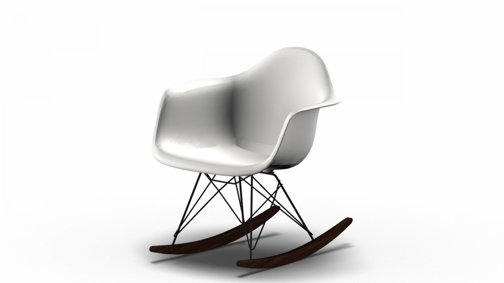Eames Plastic Arm Chair RAR Rocking Chair Vitra Maple dark-Black-White