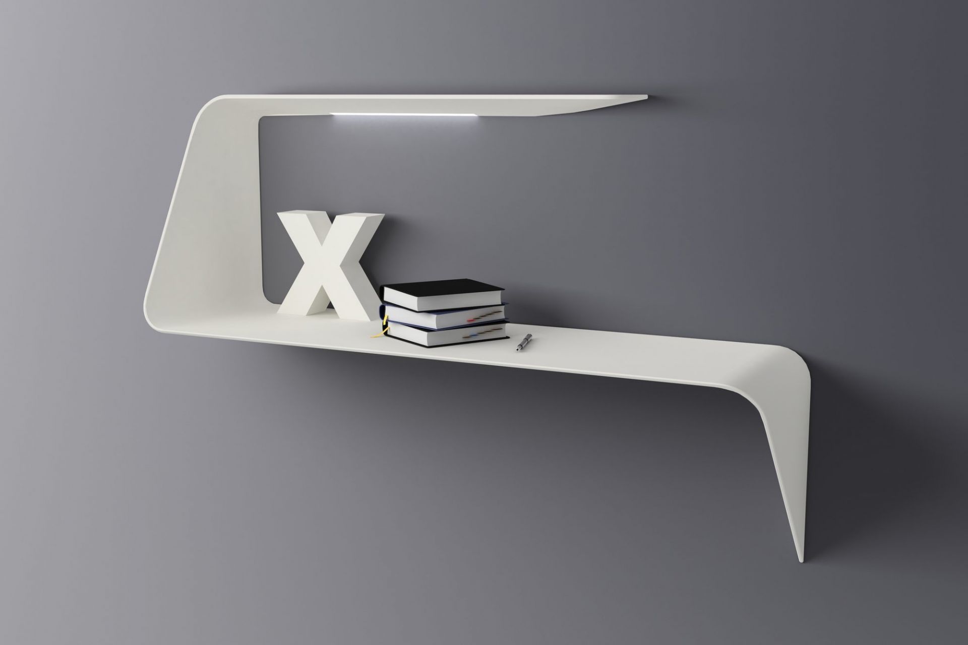 Mamba rack / wall bureau with LED MDF Italia