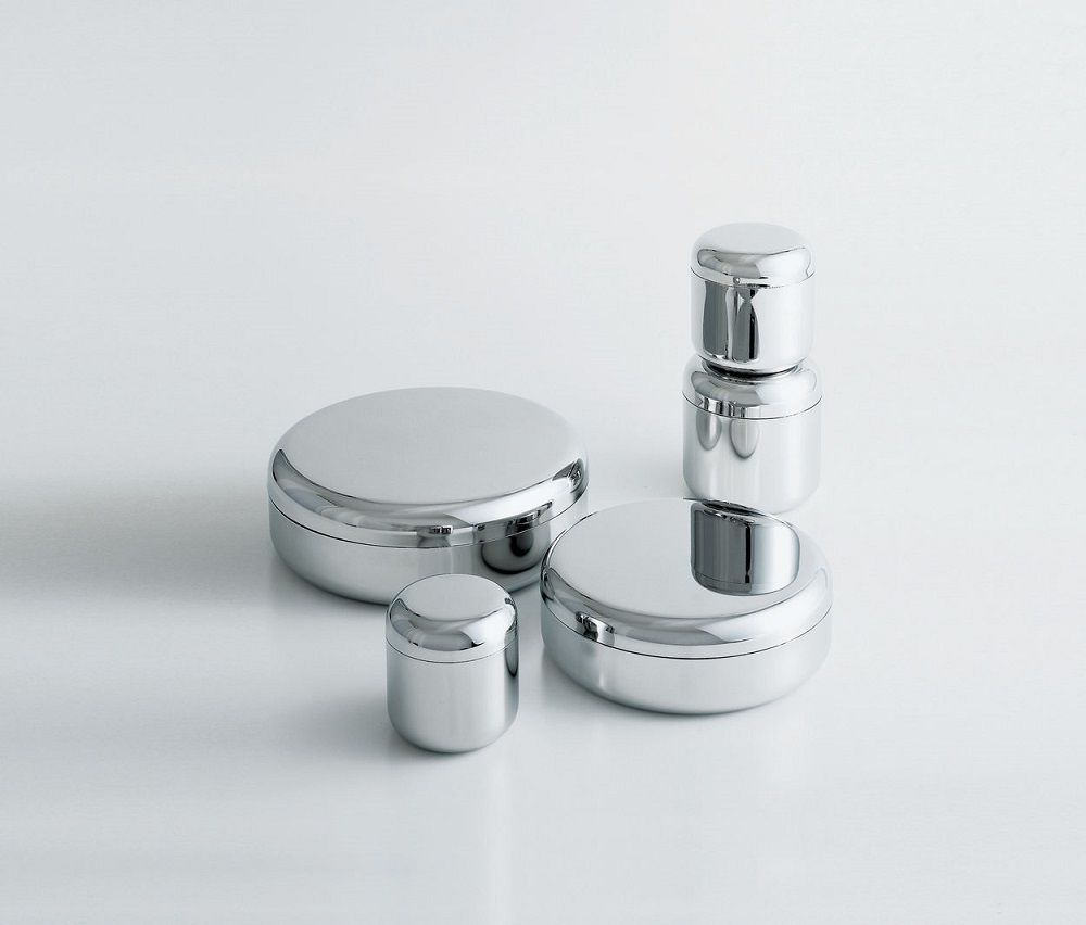 JM01 T Container 18/10 stainless steel with relief decoration Alessi SINGLE PIECE
