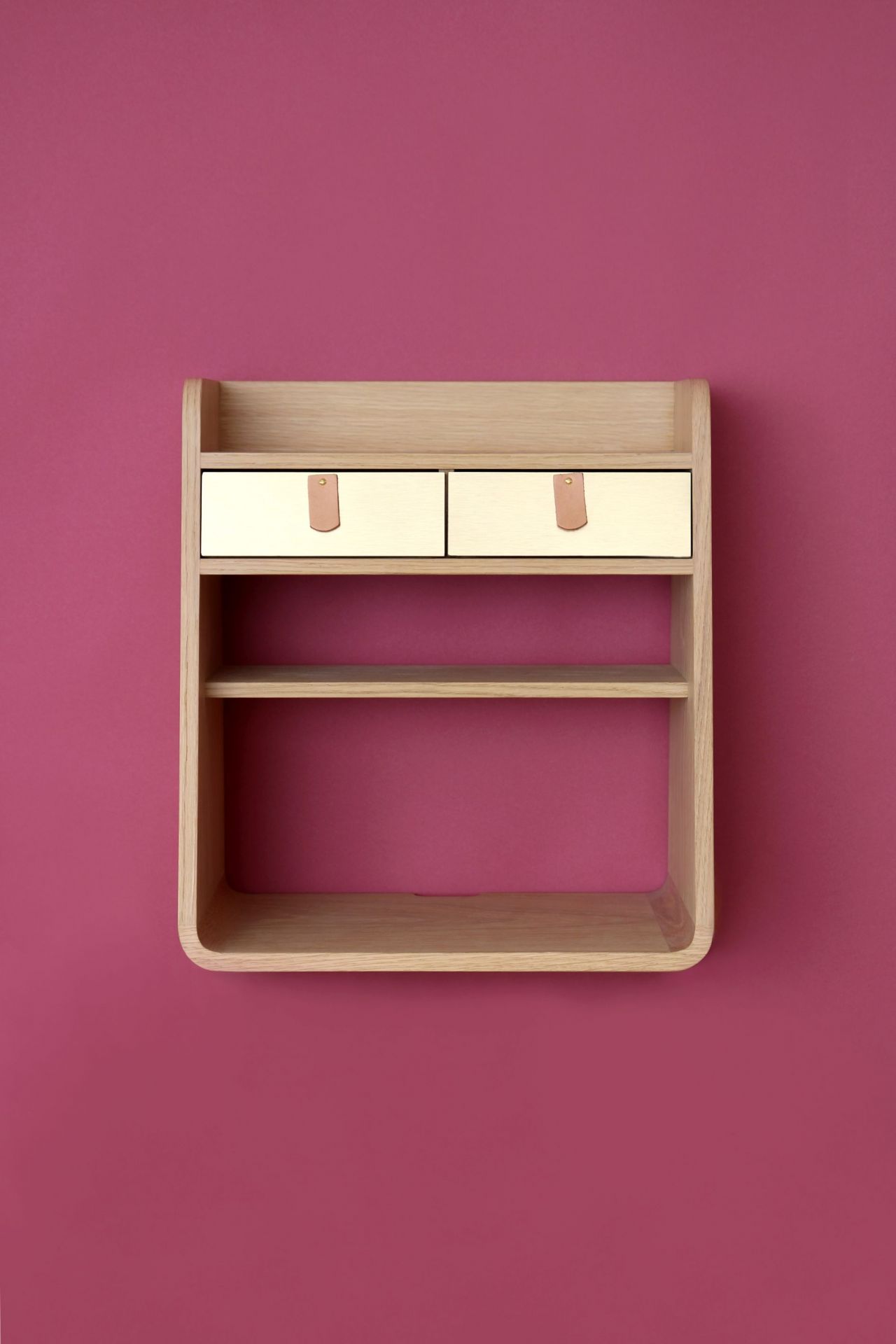 Suzon wall mounted storage Oak-white Hartô
