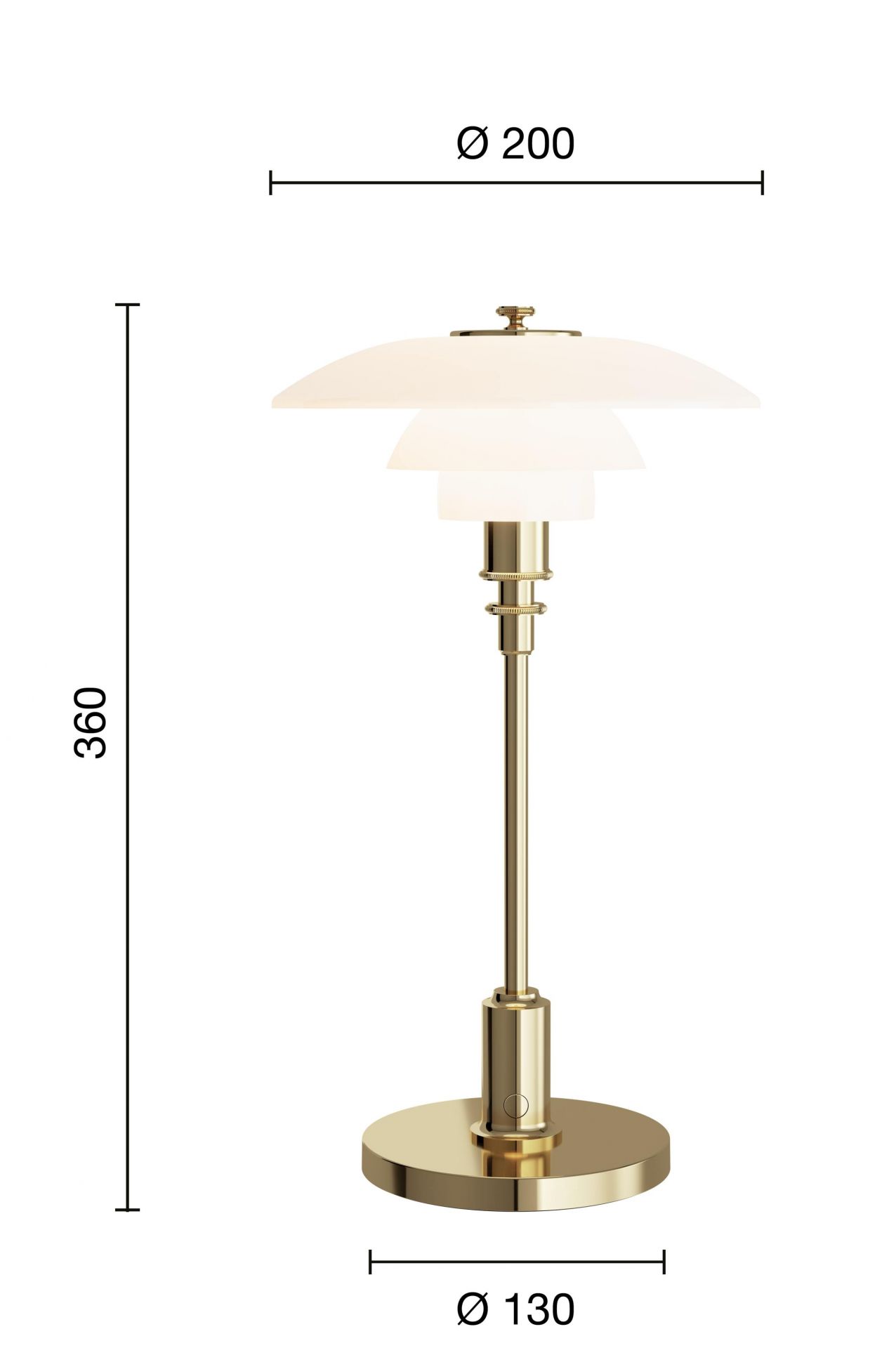 PH 2/1 Portable rechargeable lamp / table lamp Louis Poulsen Brass