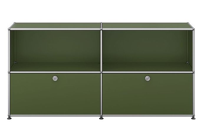 USM Haller sideboard with 2 folding doors – QUICK SHIP Olive green