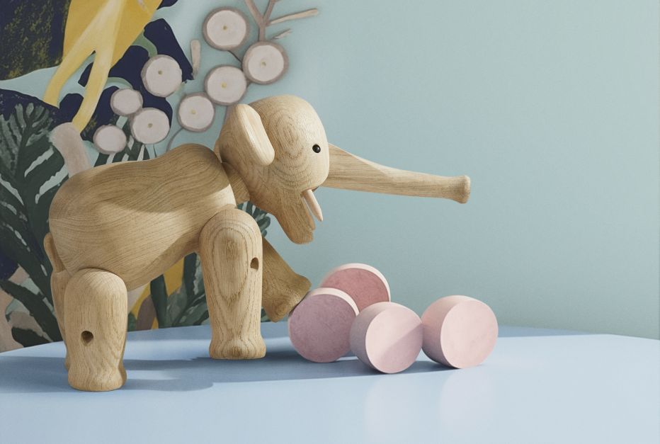 Elephant large oak Kay Bojesen