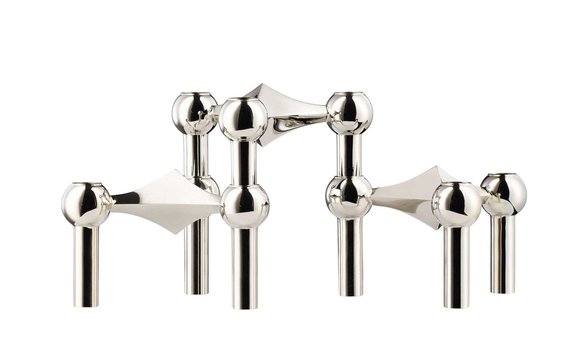 Candlestick set of 3 chromeStoff Nagel