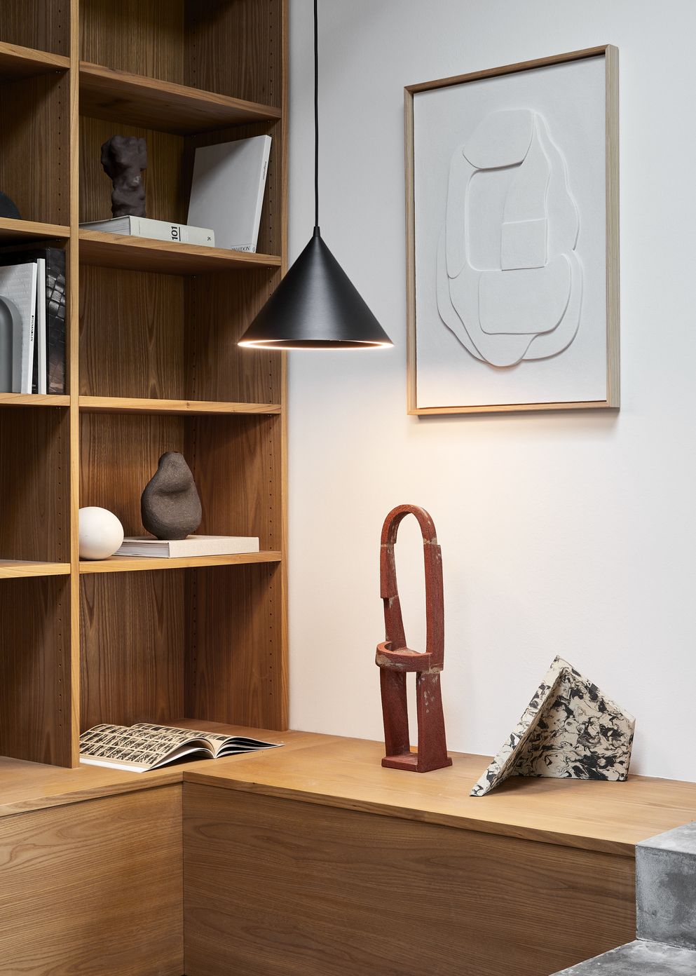 Annular Pendant Light L Woud Black
