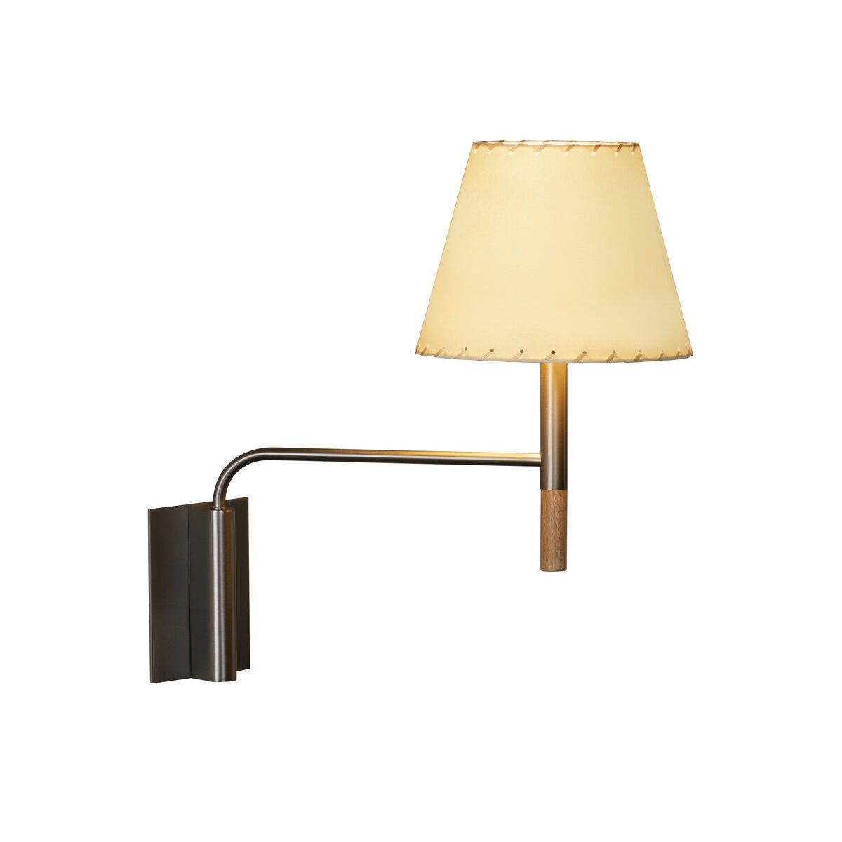 BC3 Wall Lamp with Stitched Beige Parchment Shade Santa & Cole