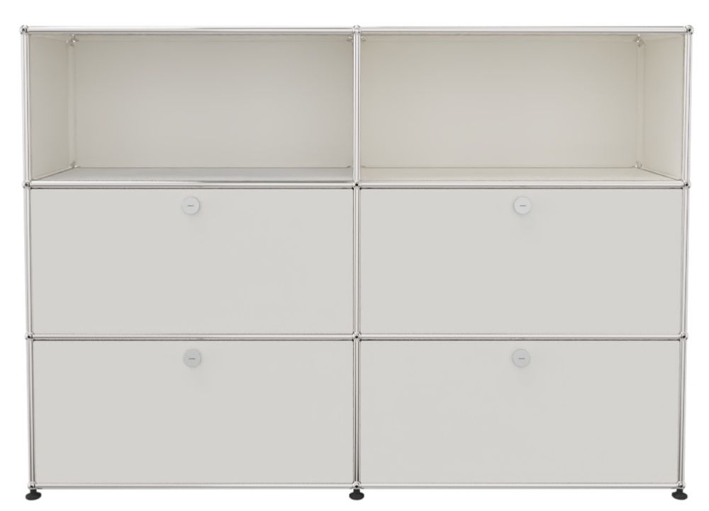 USM Haller Highboard 2 Open / 2 Flaps / 2 Drawers Pure white - FAST DELIVERY     