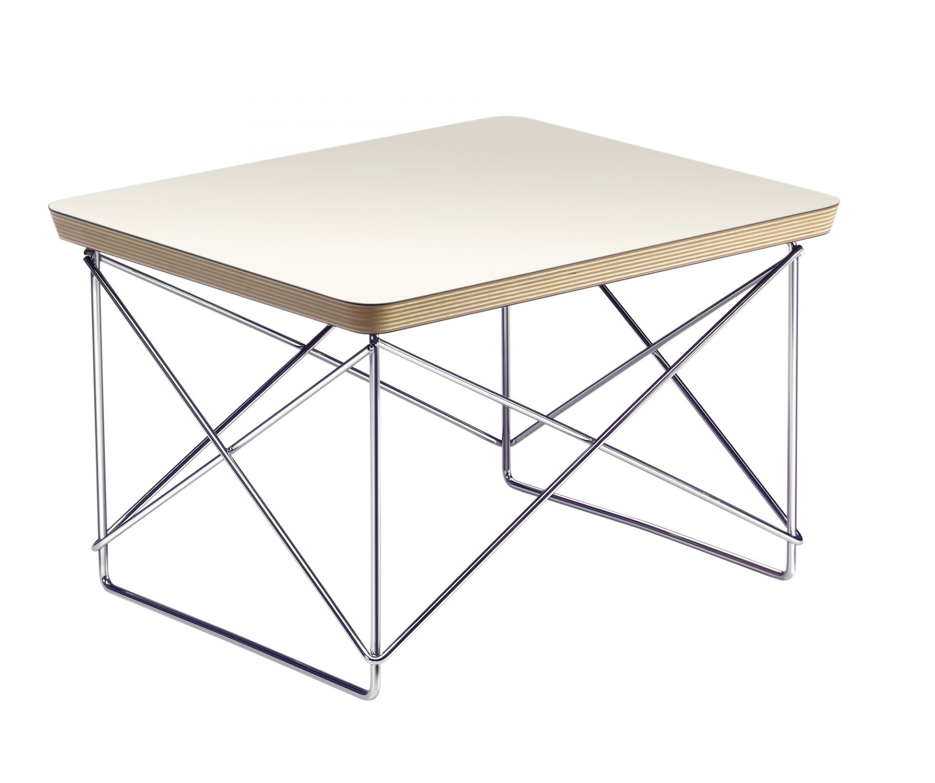 Occasional LTR side table HPL White / CHROMED Vitra SINGLE PIECES