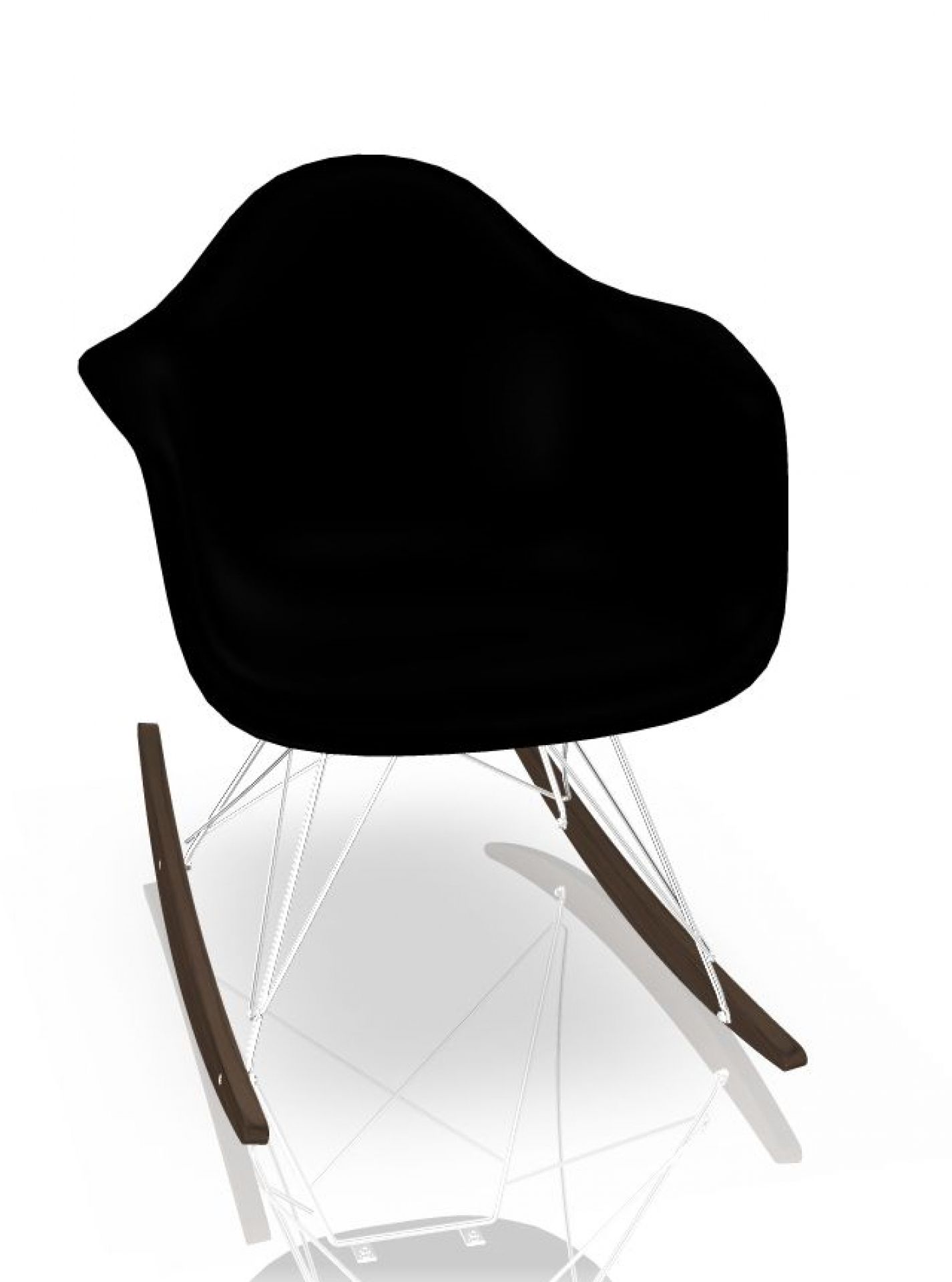 Eames Plastic Arm Chair RAR Rocking Chair Vitra Maple dark - Chrom-Deep black