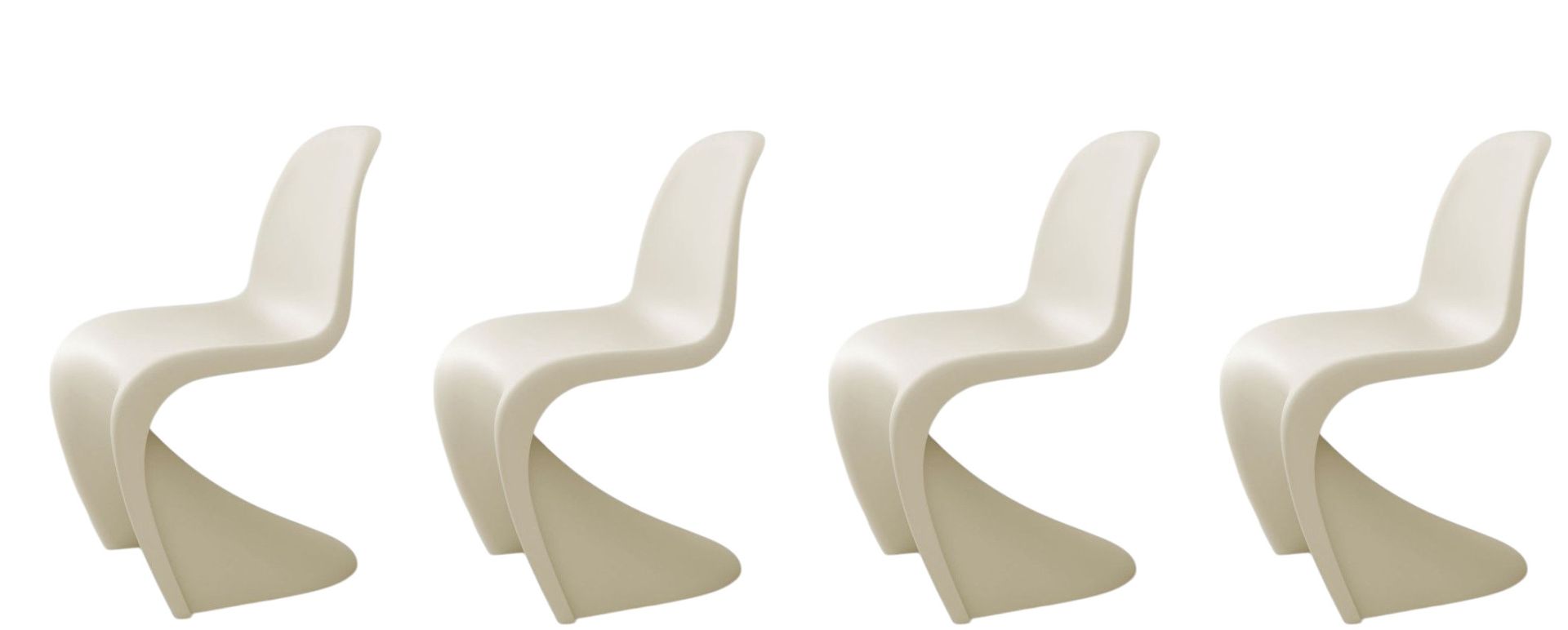 Panton Chair Plastic Chair Beige Vitra SPECIAL VERSION Set of 4