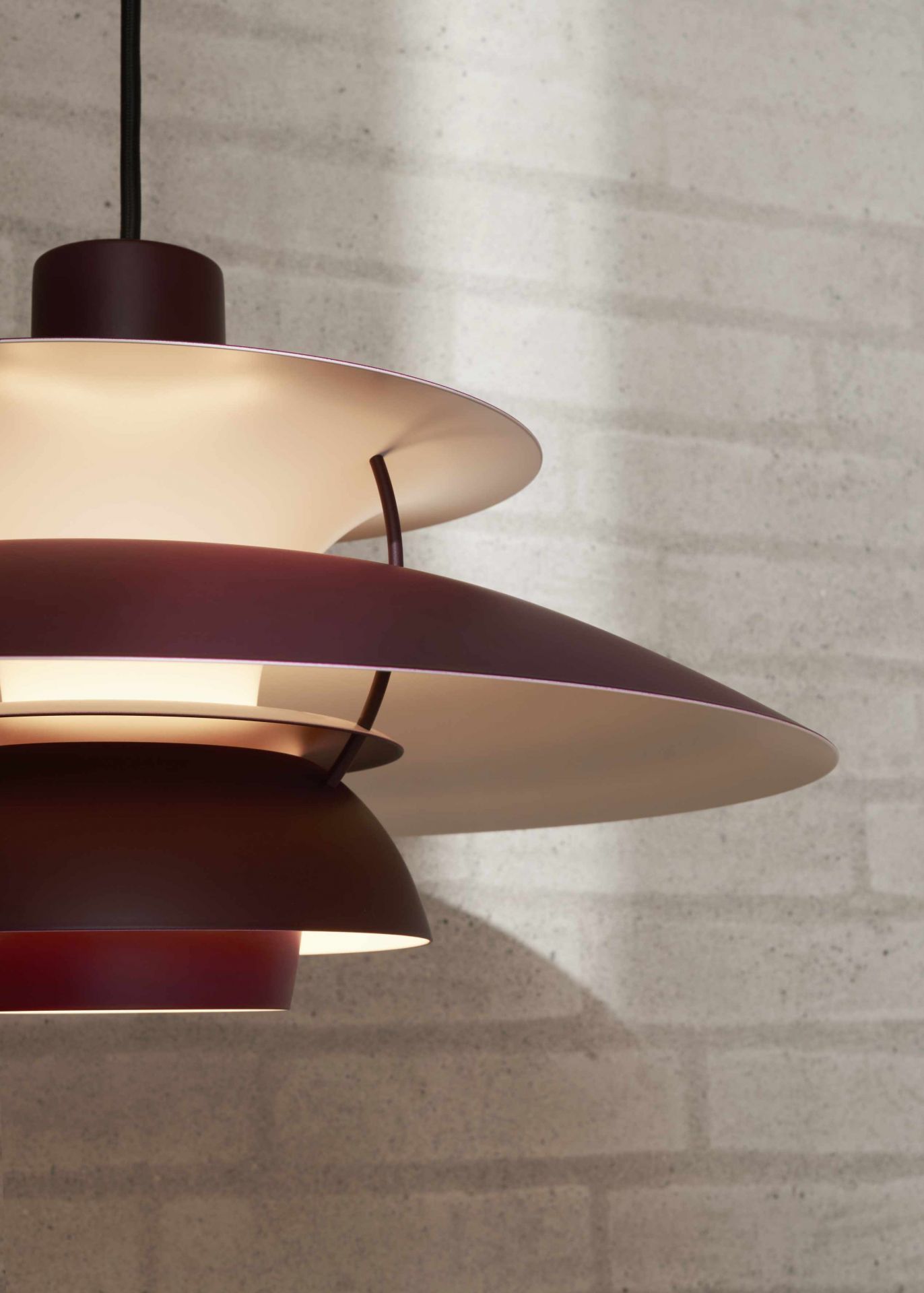 PH 5 Monochrome Pendant light Louis Poulsen Pale Blush