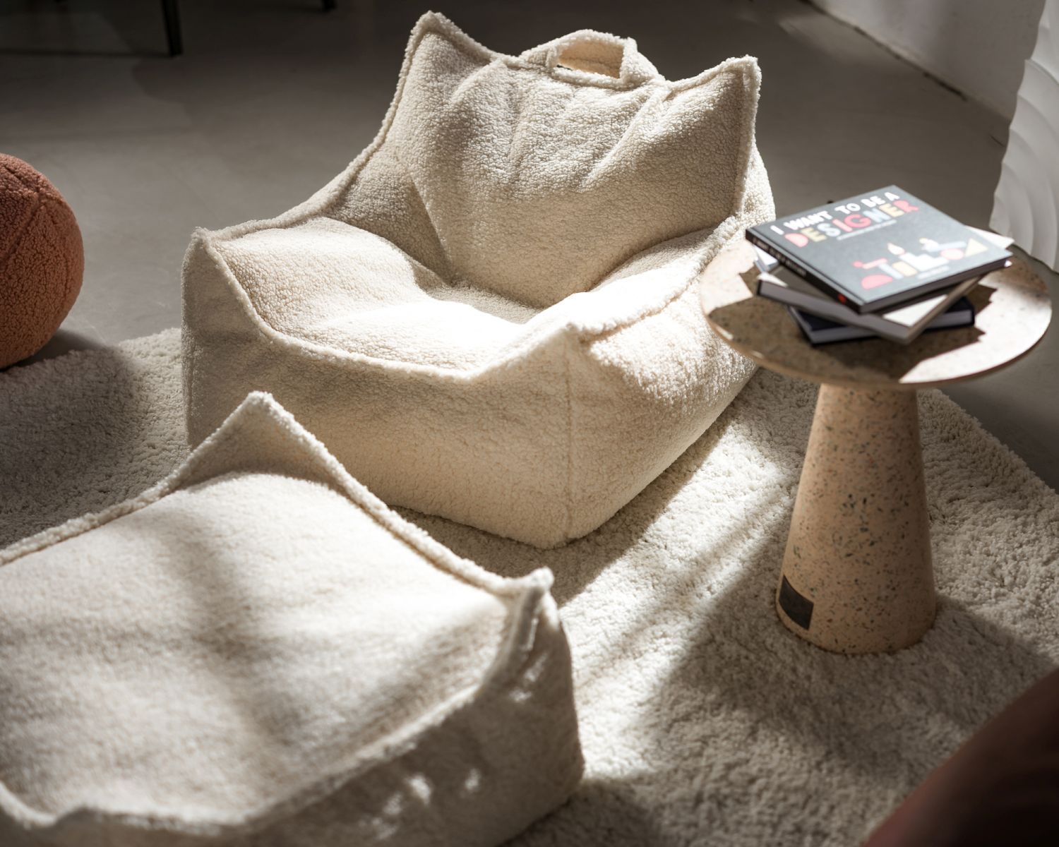 Beanbag armchair teddy fabric Wigiwama