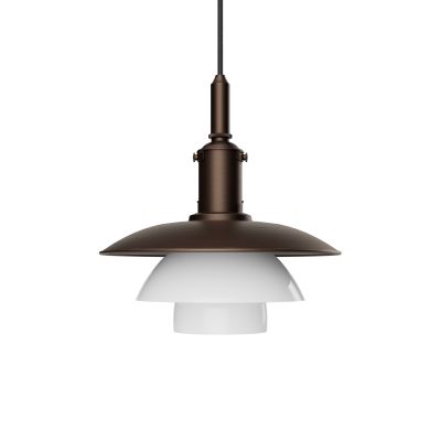 PH 3/3 Aged Brass Opal pendant light Louis Poulsen