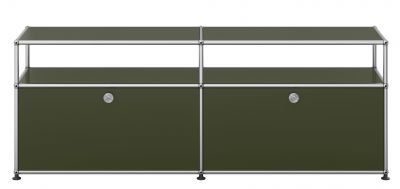 USM Haller lowboard with two hinged doors olive green NEW STANDARD COLOUR