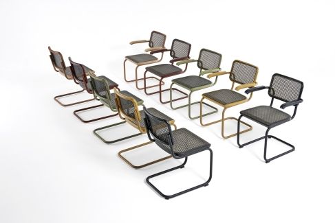 S 64 V Tubular steel classic cantilever chair Thonet