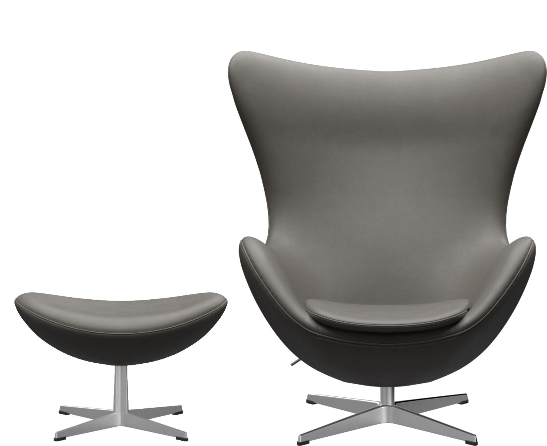 Egg Chair with Stool Action Model Essential Leather Lava Fritz Hansen
