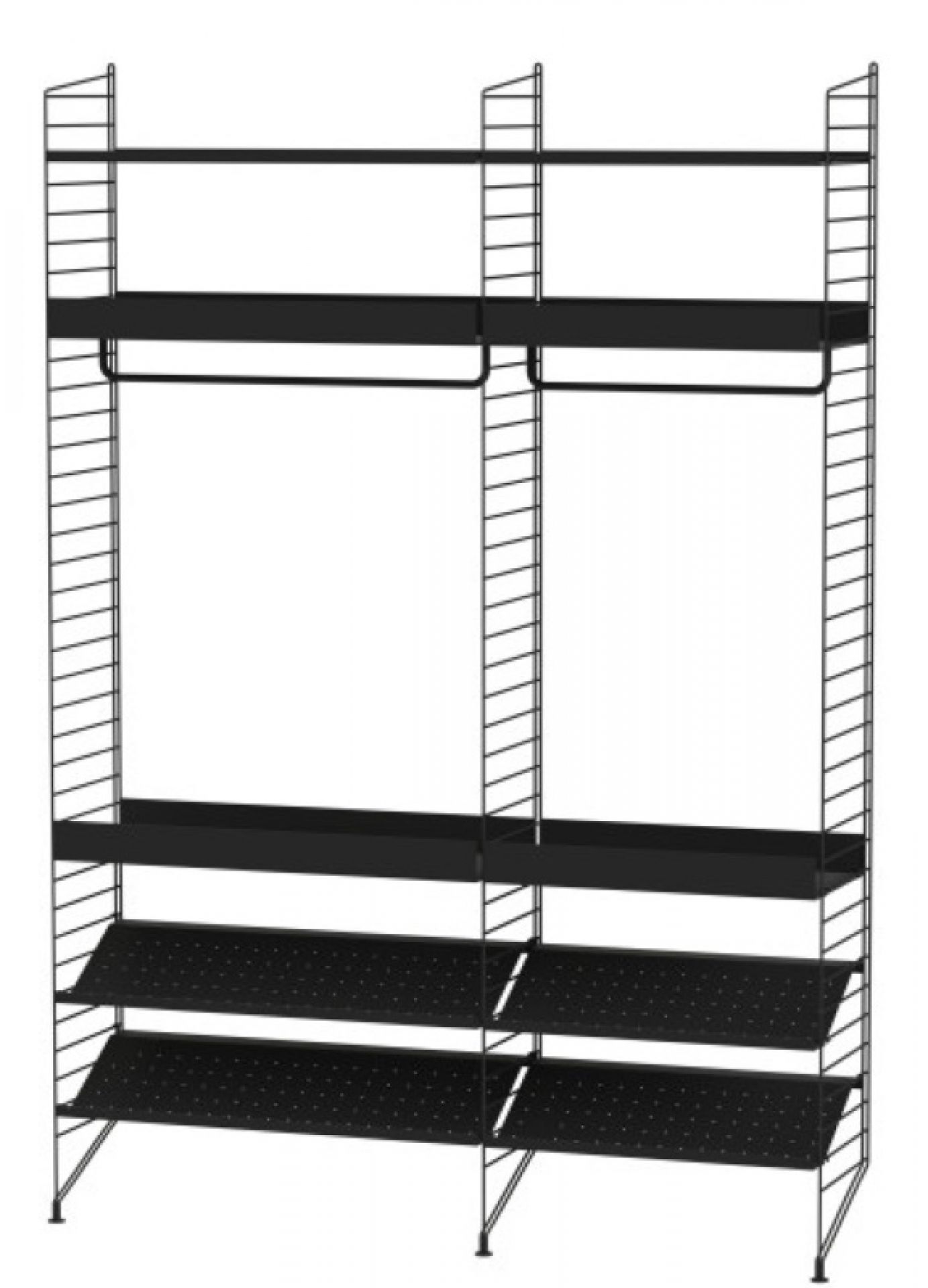 String Bedroom Floor Shelving System C String Furniture Black - Black