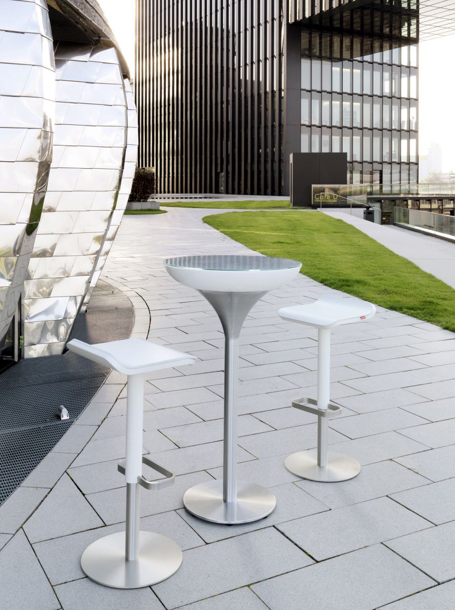 ED Bar Stool Height Adjustable White Moree