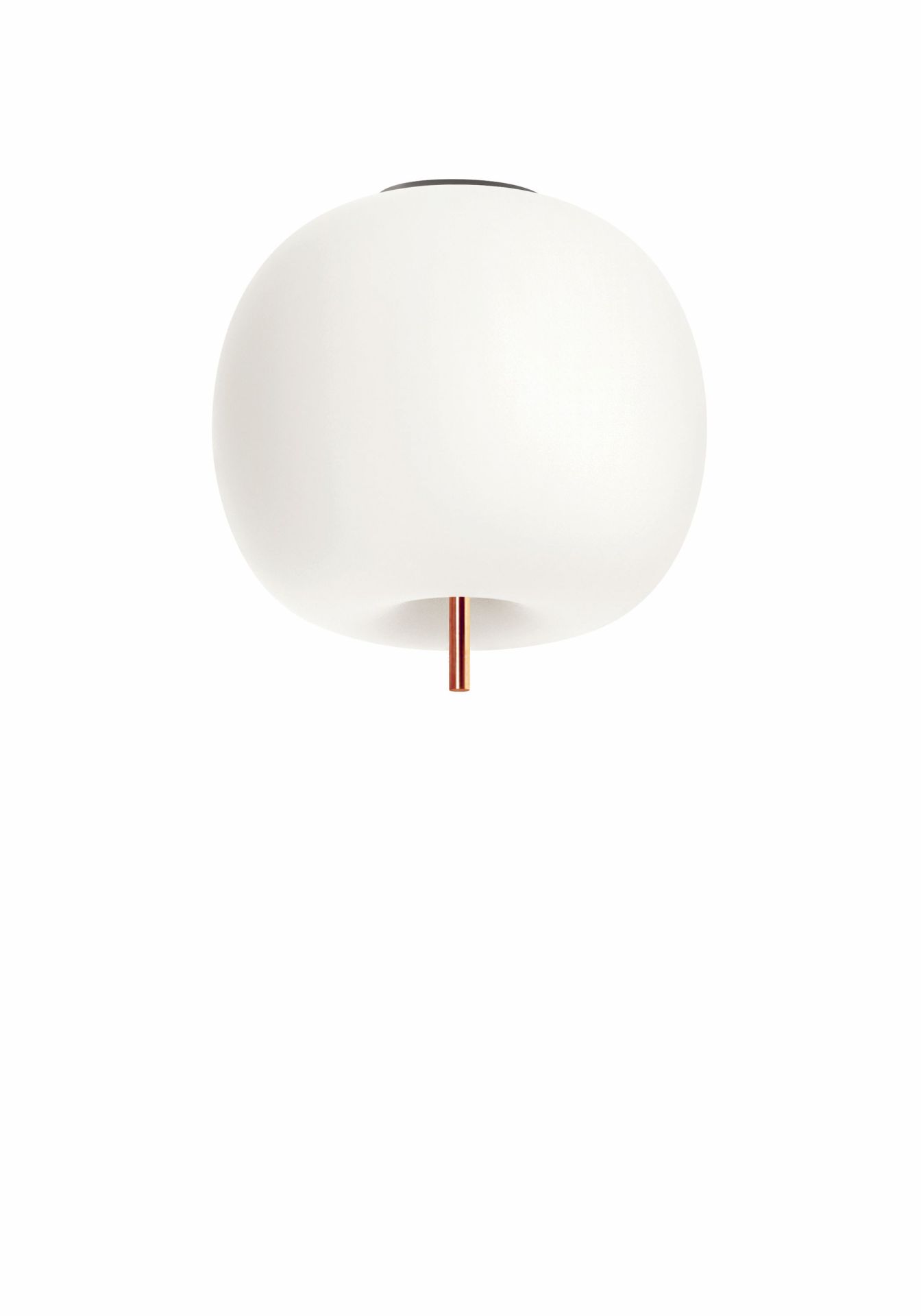 Kushi Deckenleuchte in Weiß mit kupferfarbenem Detail. Moderne Deckenlampe für Wohnraum und Schlafzimmer.