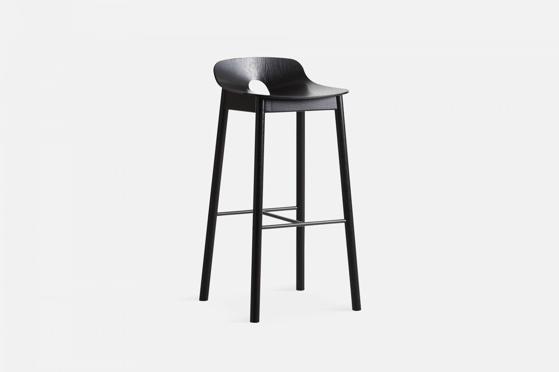 Mono Barstool Black Painted Ash Woud