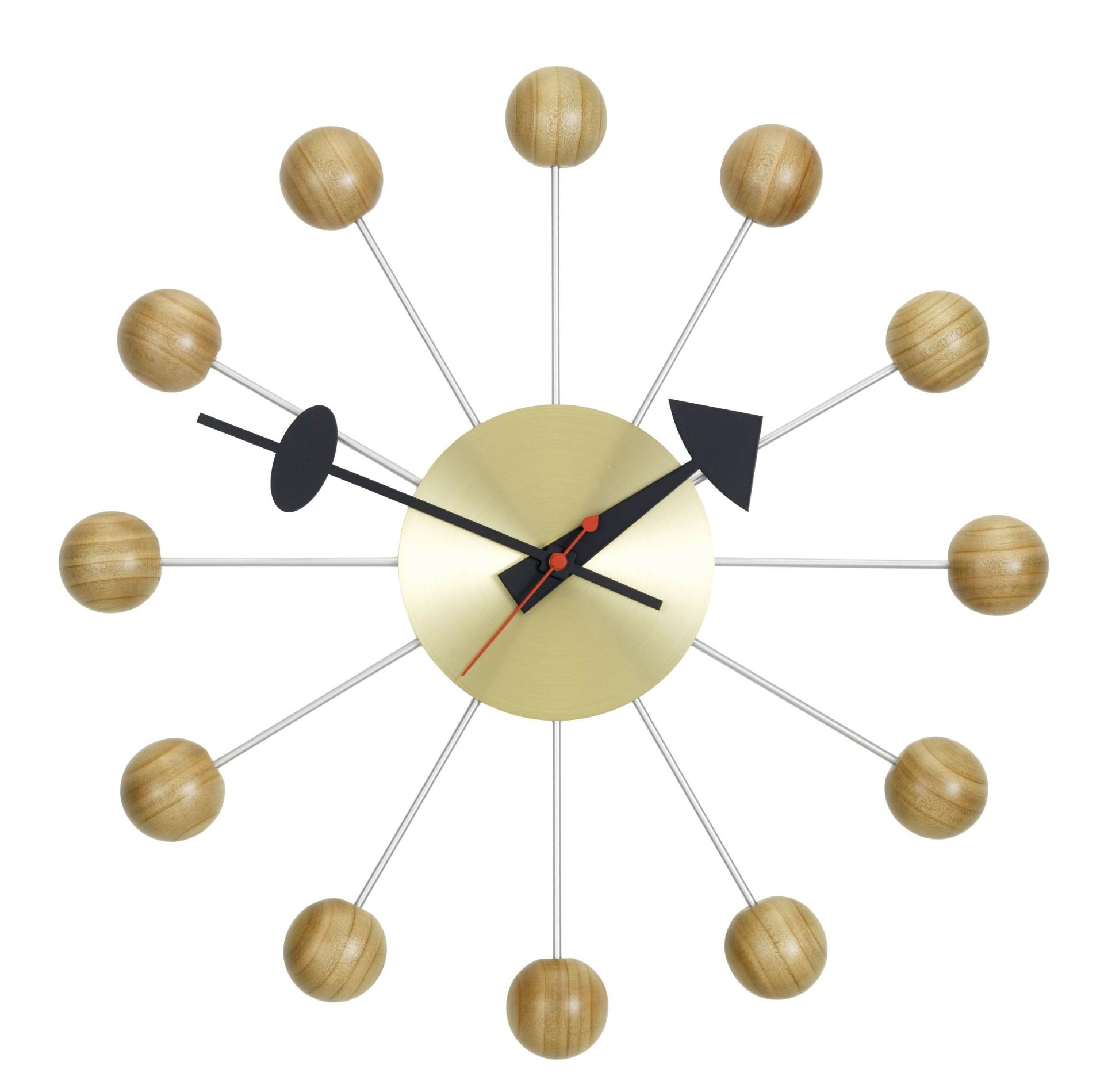 Ball Clock cherry wood Vitra