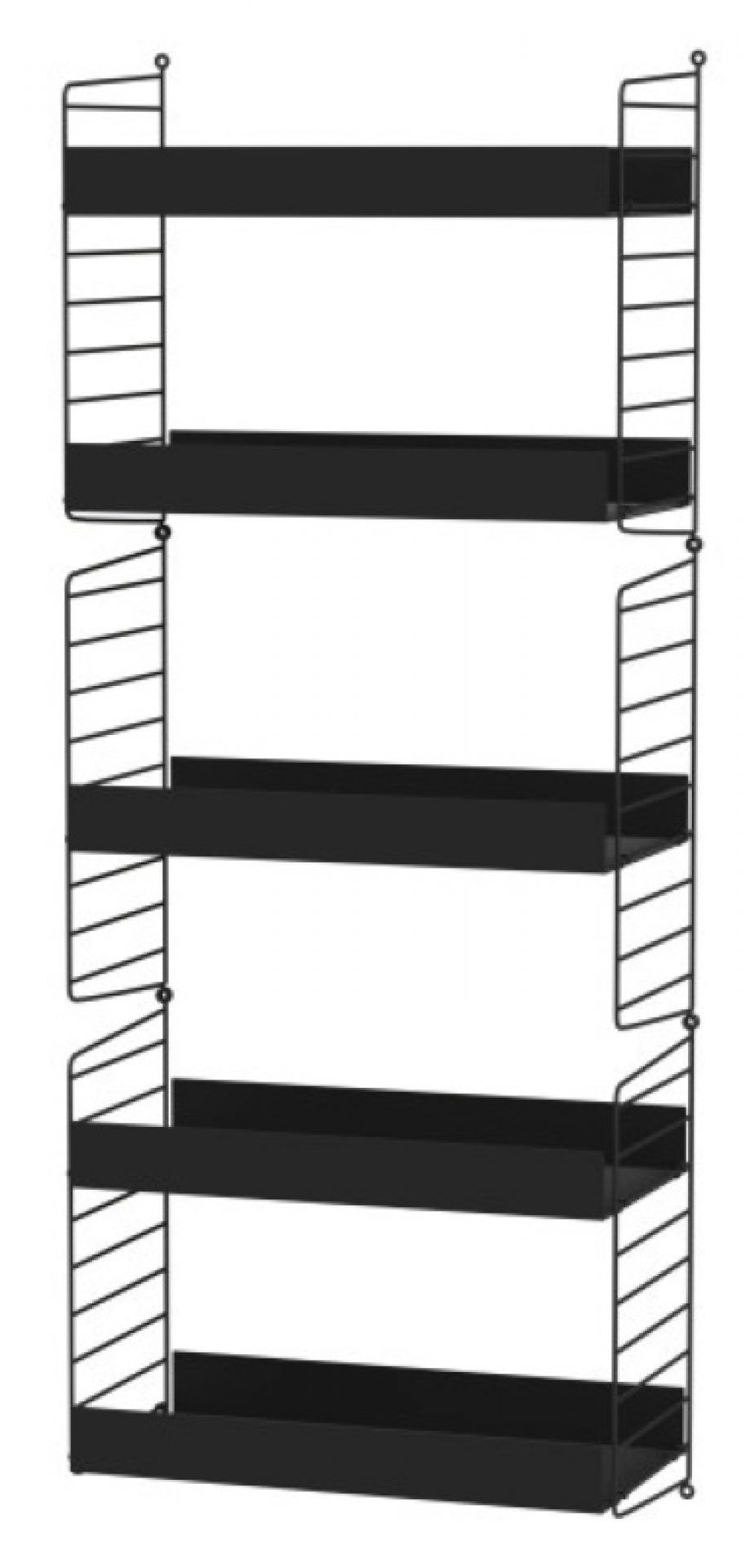 String  Living room wall shelving system B String Furniture Black - Black