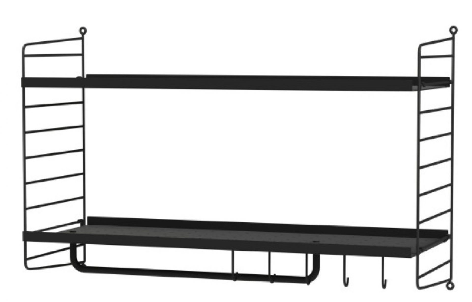 String Hallway Wall Shelving System D String Furniture Black - Black
