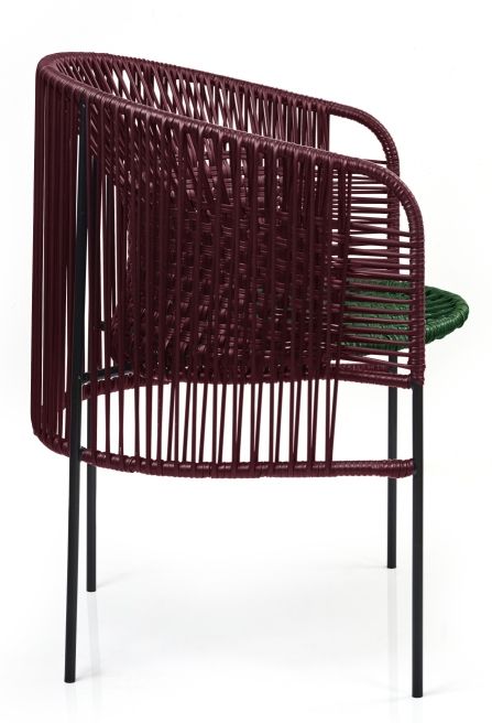 Caribe Chic Dining Chair Chair Outdoor ames Black red / Moss green / Black